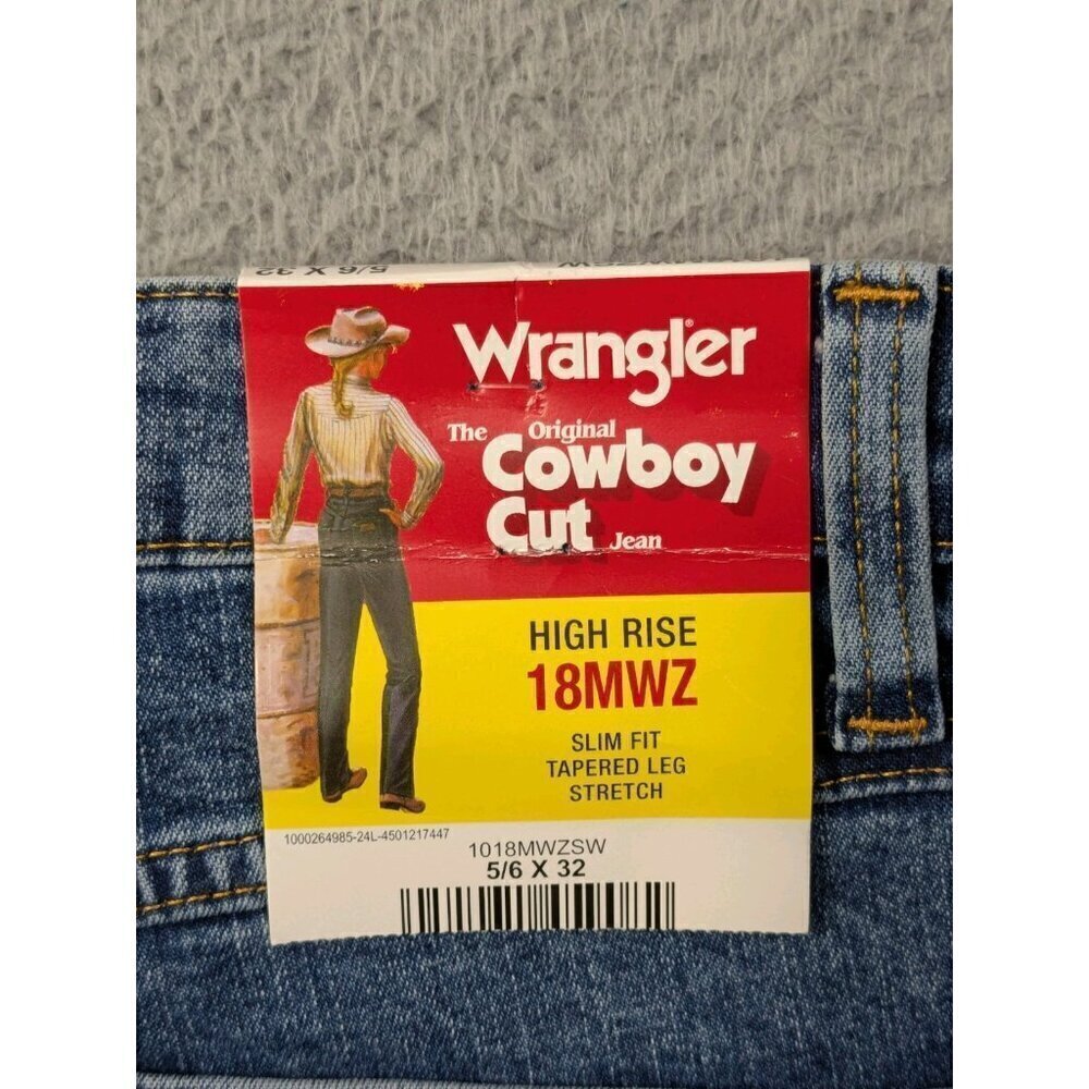 Wrangler Cowboy Cut High Rise 18MWZ Jeans Womens 5/6 x 32 Slim Fit Tapered Leg - Picture 3 of 15